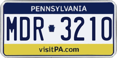 PA license plate MDR3210