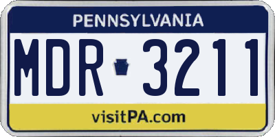 PA license plate MDR3211
