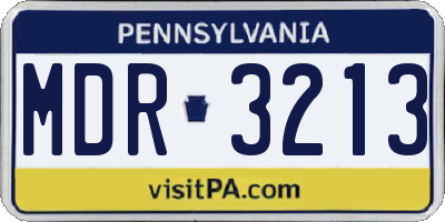 PA license plate MDR3213