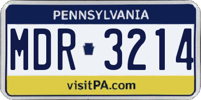 PA license plate MDR3214