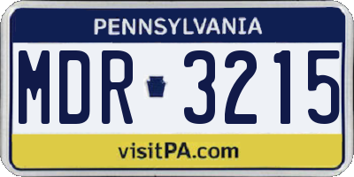 PA license plate MDR3215