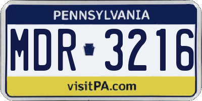 PA license plate MDR3216