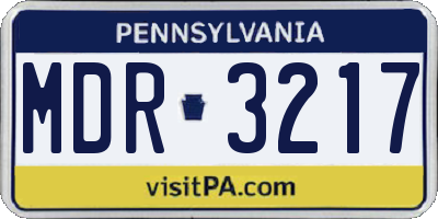 PA license plate MDR3217