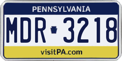 PA license plate MDR3218