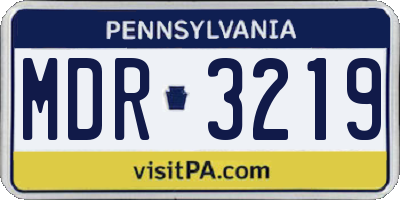PA license plate MDR3219