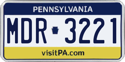 PA license plate MDR3221