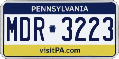 PA license plate MDR3223