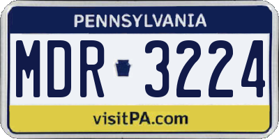 PA license plate MDR3224