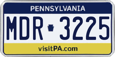 PA license plate MDR3225