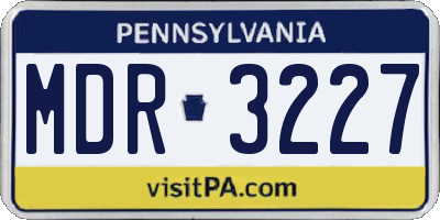 PA license plate MDR3227