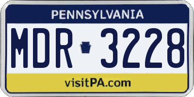 PA license plate MDR3228