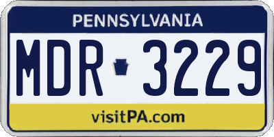 PA license plate MDR3229