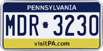 PA license plate MDR3230
