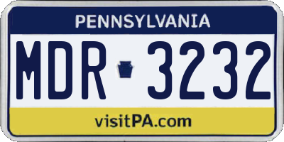 PA license plate MDR3232
