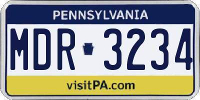 PA license plate MDR3234