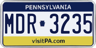 PA license plate MDR3235