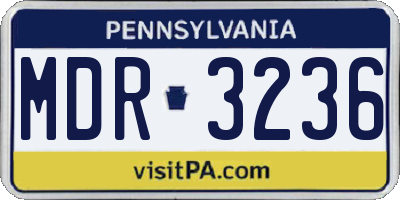 PA license plate MDR3236