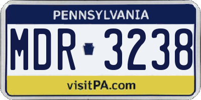 PA license plate MDR3238