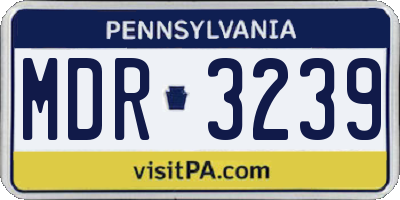 PA license plate MDR3239