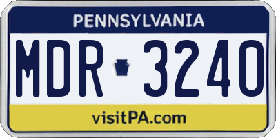 PA license plate MDR3240
