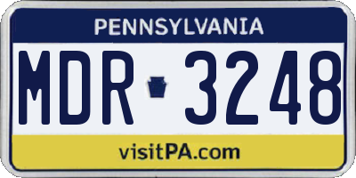 PA license plate MDR3248