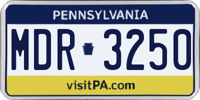 PA license plate MDR3250