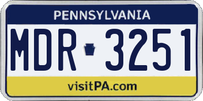 PA license plate MDR3251