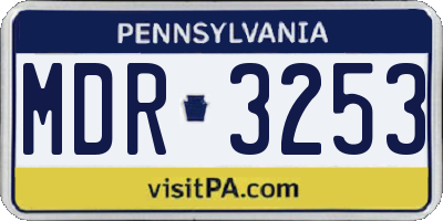 PA license plate MDR3253