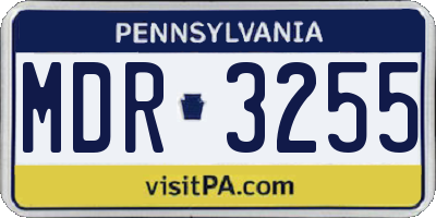 PA license plate MDR3255