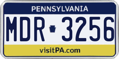PA license plate MDR3256