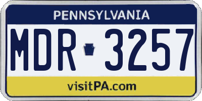 PA license plate MDR3257