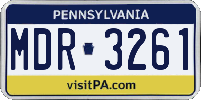 PA license plate MDR3261