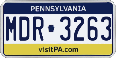 PA license plate MDR3263