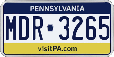 PA license plate MDR3265