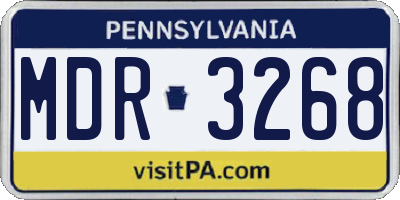 PA license plate MDR3268
