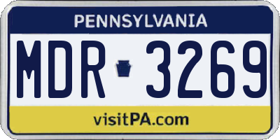 PA license plate MDR3269