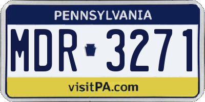 PA license plate MDR3271
