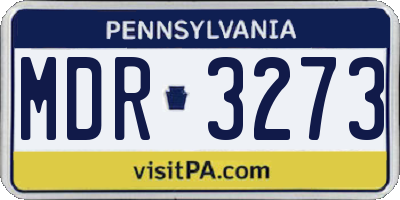PA license plate MDR3273