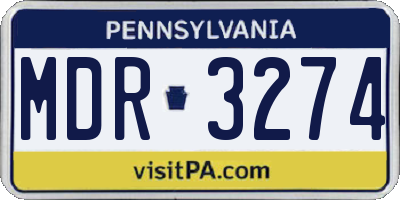 PA license plate MDR3274