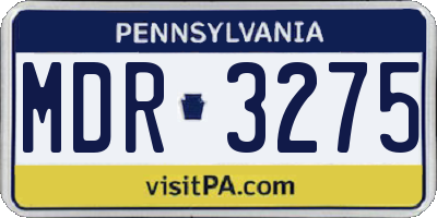 PA license plate MDR3275
