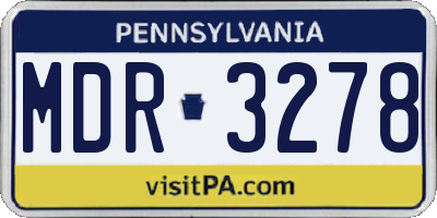 PA license plate MDR3278