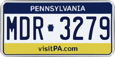 PA license plate MDR3279