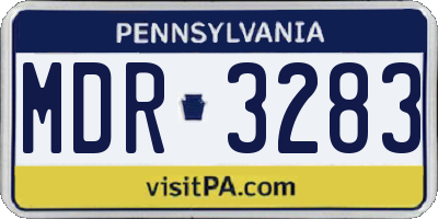 PA license plate MDR3283