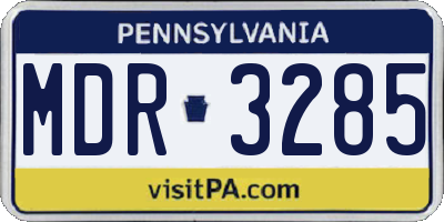 PA license plate MDR3285