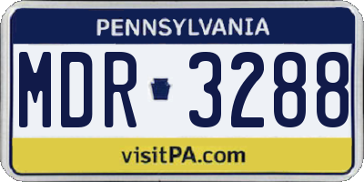 PA license plate MDR3288