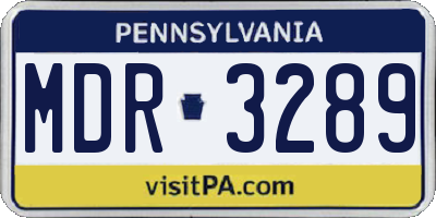 PA license plate MDR3289