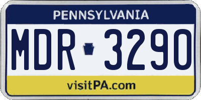 PA license plate MDR3290