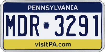 PA license plate MDR3291