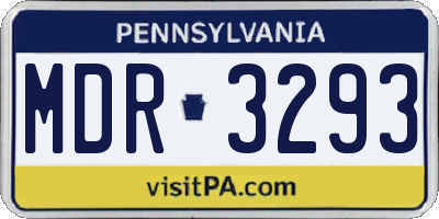 PA license plate MDR3293