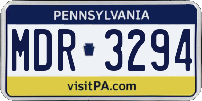 PA license plate MDR3294